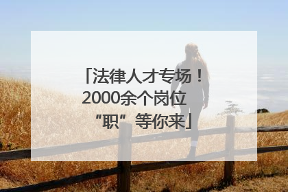 法律人才专场！2000余个岗位“职”等你来