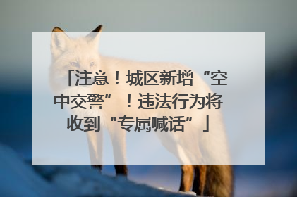 注意！城区新增“空中交警”！违法行为将收到“专属喊话”
