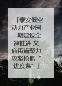 泰安低空动力产业园一期建设全速推进 文庙街道聚力攻坚抢抓“进度条”