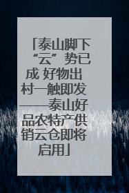 泰山脚下“云”势已成 好物出村一触即发——泰山好品农特产供销云仓即将启用