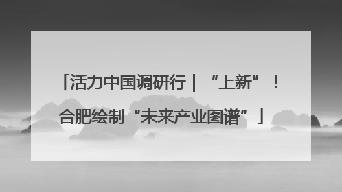 活力中国调研行｜“上新”！合肥绘制“未来产业图谱”