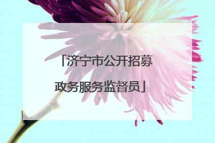 济宁市公开招募政务服务监督员