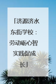 济源济水东街学校：劳动砺心智 实践促成长