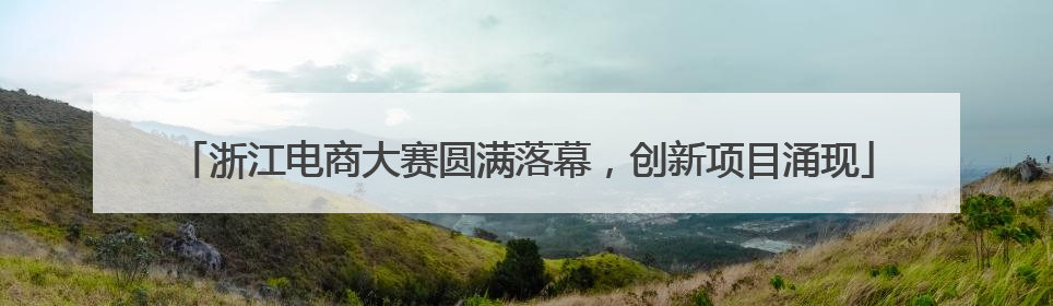 浙江电商大赛圆满落幕，创新项目涌现