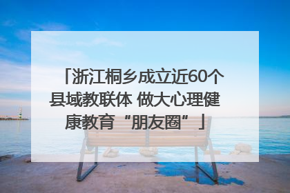 浙江桐乡成立近60个县域教联体 做大心理健康教育“朋友圈”