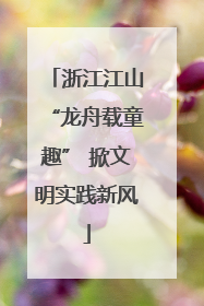 浙江江山“龙舟载童趣” 掀文明实践新风
