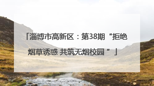 淄博市高新区：第38期“拒绝烟草诱惑 共筑无烟校园 ”