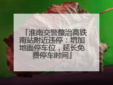 淮南交警整治高铁南站附近违停：增加地面停车位，延长免费停车时间