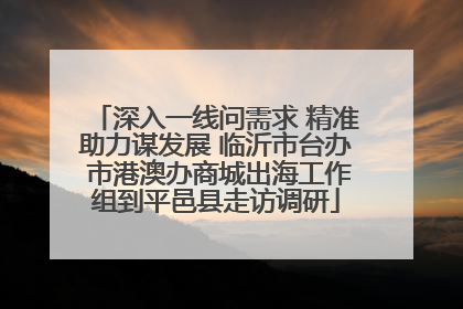 深入一线问需求 精准助力谋发展 临沂市台办 市港澳办商城出海工作组到平邑县走访调研