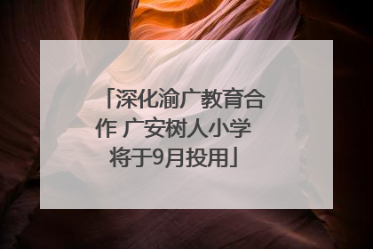 深化渝广教育合作 广安树人小学将于9月投用