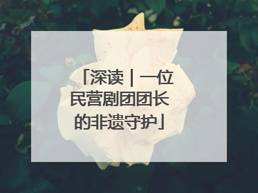 深读｜一位民营剧团团长的非遗守护