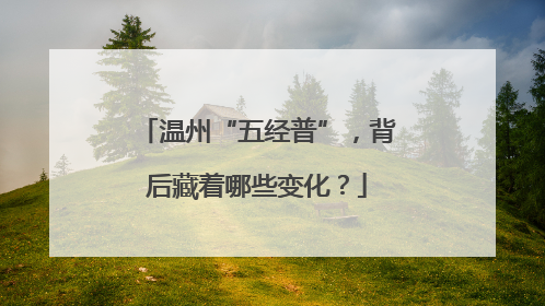 温州“五经普”，背后藏着哪些变化？