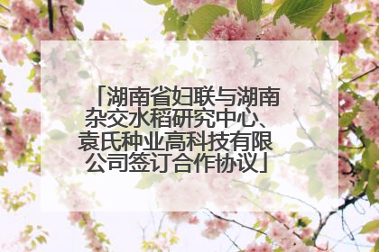 湖南省妇联与湖南杂交水稻研究中心、袁氏种业高科技有限公司签订合作协议