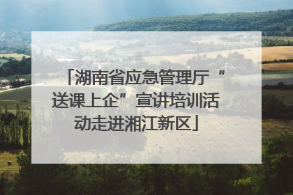湖南省应急管理厅“送课上企”宣讲培训活动走进湘江新区