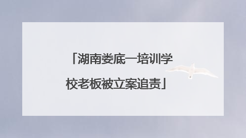 湖南娄底一培训学校老板被立案追责
