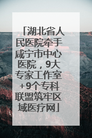 湖北省人民医院牵手咸宁市中心医院，9大专家工作室+9个专科联盟筑牢区域医疗网