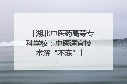 湖北中医药高等专科学校：中医适宜技术解“不寐”