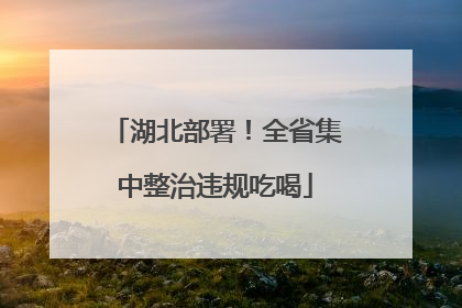 湖北部署！全省集中整治违规吃喝