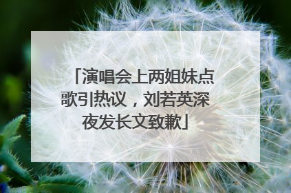 演唱会上两姐妹点歌引热议，刘若英深夜发长文致歉