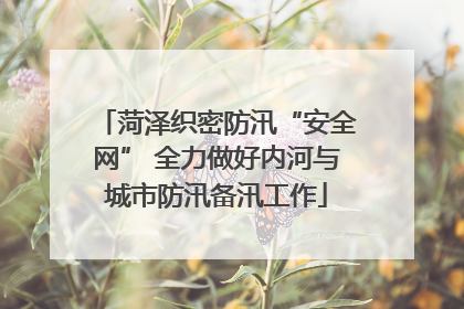 菏泽织密防汛“安全网” 全力做好内河与城市防汛备汛工作