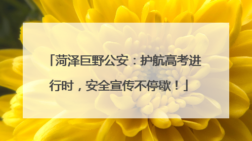 菏泽巨野公安：护航高考进行时，安全宣传不停歇！