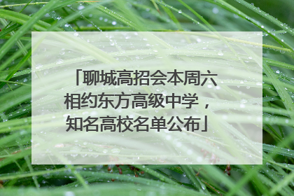聊城高招会本周六相约东方高级中学，知名高校名单公布