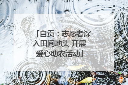 自贡：志愿者深入田间地头 开展爱心助农活动