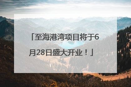 至海港湾项目将于6月28日盛大开业！
