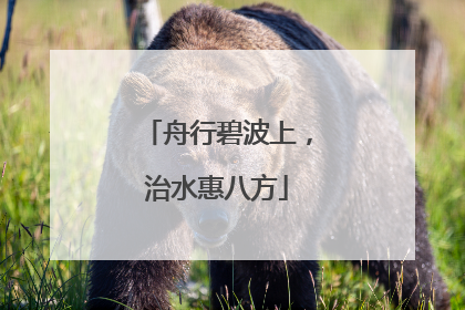 舟行碧波上，治水惠八方