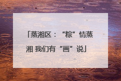 蒸湘区：“粽”情蒸湘 我们有“画”说