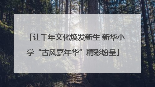 让千年文化焕发新生 新华小学“古风嘉年华”精彩纷呈