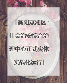 衡阳蒸湘区：社会治安综合治理中心正式实体实战化运行