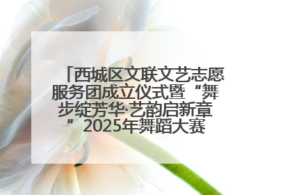 西城区文联文艺志愿服务团成立仪式暨“舞步绽芳华·艺韵启新章”2025年舞蹈大赛展演圆满举办