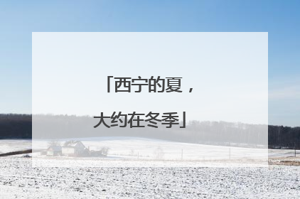 西宁的夏，大约在冬季
