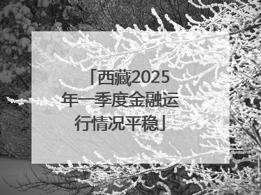 西藏2025年一季度金融运行情况平稳