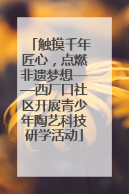 触摸千年匠心，点燃非遗梦想——西厂口社区开展青少年陶艺科技研学活动