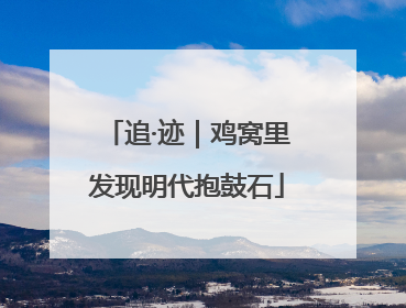 追·迹｜鸡窝里发现明代抱鼓石