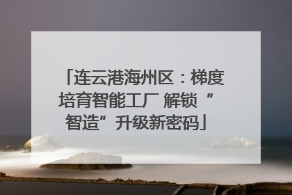 连云港海州区：梯度培育智能工厂 解锁“智造”升级新密码