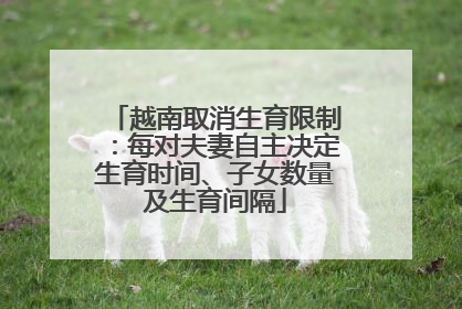 越南取消生育限制：每对夫妻自主决定生育时间、子女数量及生育间隔