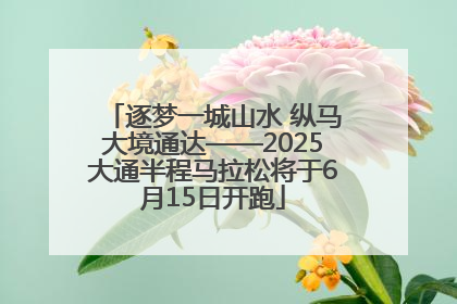 逐梦一城山水 纵马大境通达——2025大通半程马拉松将于6月15日开跑