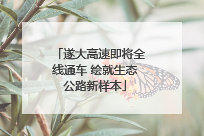 遂大高速即将全线通车 绘就生态公路新样本