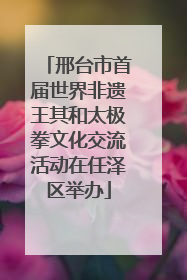 邢台市首届世界非遗王其和太极拳文化交流活动在任泽区举办