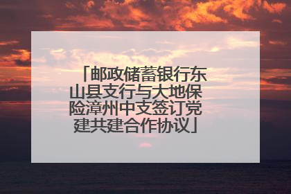 邮政储蓄银行东山县支行与大地保险漳州中支签订党建共建合作协议