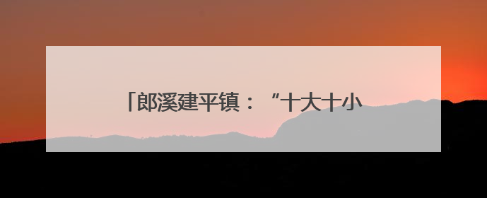 郎溪建平镇：“十大十小”党建 绘就乡村巨变