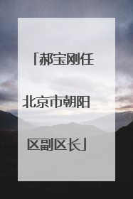 郝宝刚任北京市朝阳区副区长