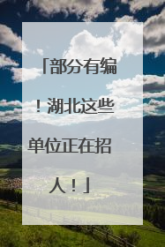部分有编！湖北这些单位正在招人！