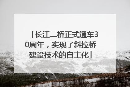 长江二桥正式通车30周年，实现了斜拉桥建设技术的自主化