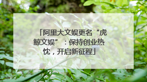 阿里大文娱更名“虎鲸文娱”：保持创业热忱，开启新征程