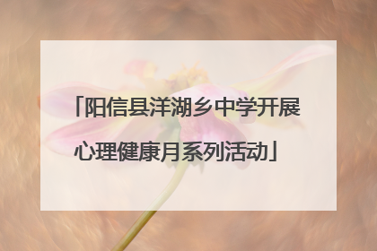 阳信县洋湖乡中学开展心理健康月系列活动