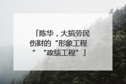 陈华，大搞劳民伤财的“形象工程”“政绩工程”